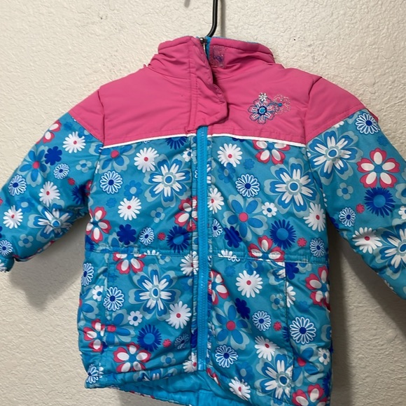 Rugged Bear Girls Blue Floral Winter Jacket. Very Good Condition. Size 24M. - Picture 2 of 16
